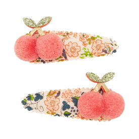 MIMI&LULA ヘアアクセサリー ヘアクリップ さくらんぼ 2個セット ポンポン ヘアピン 髪留め ヘアクリップ 女の子 女子 雑貨 プレゼント プチギフト ギフト 誕生日 贈り物 おしゃれ 大人 子供 キッズ フルーツ