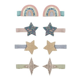 MIMI&LULA ヘアアクセサリー ミニクリップ 8個セット 虹 にじ レインボー かわいい きらきら キラキラ ヘア クリップ ヘアピン 髪留め ヘアクリップ 女の子 女子 雑貨 おもちゃ 出産祝い プレゼント プチギフト ギフト 誕生日 贈り物 おしゃれ 大人 子供 キッズ