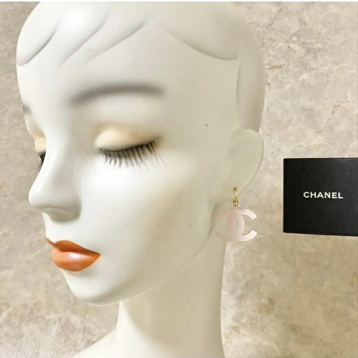 楽天市場】CHANEL シャネル ピアス フープ ココマーク ピンク スイング 