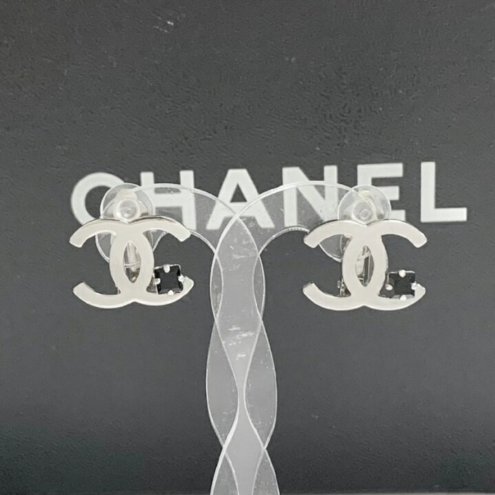 楽天市場】CHANEL シャネル イヤリング ココマーク 一粒石 ブラック 