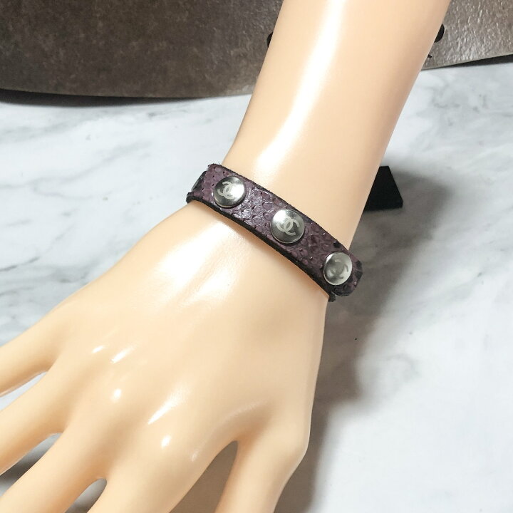 楽天市場】CHANEL シャネル ブレスレット ココマーク パイソン ヘビ 蛇 