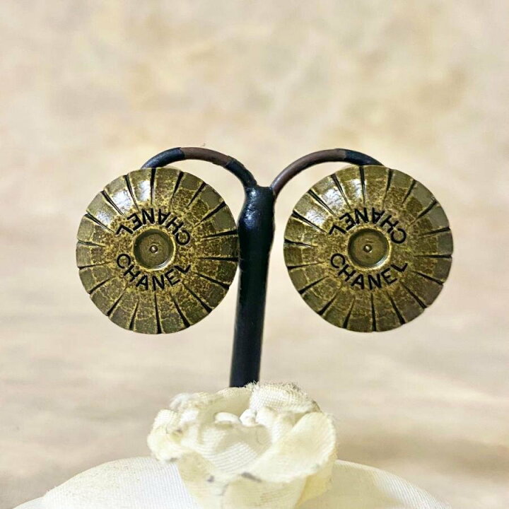 楽天市場】CHANEL シャネル イヤリング ブロンズ ヴィンテージ 丸  