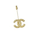 CHANEL シャネル ブローチ 00S ピン スタッズ ココマーク パール 真珠 ゴールド 金 ロゴ 【中古】