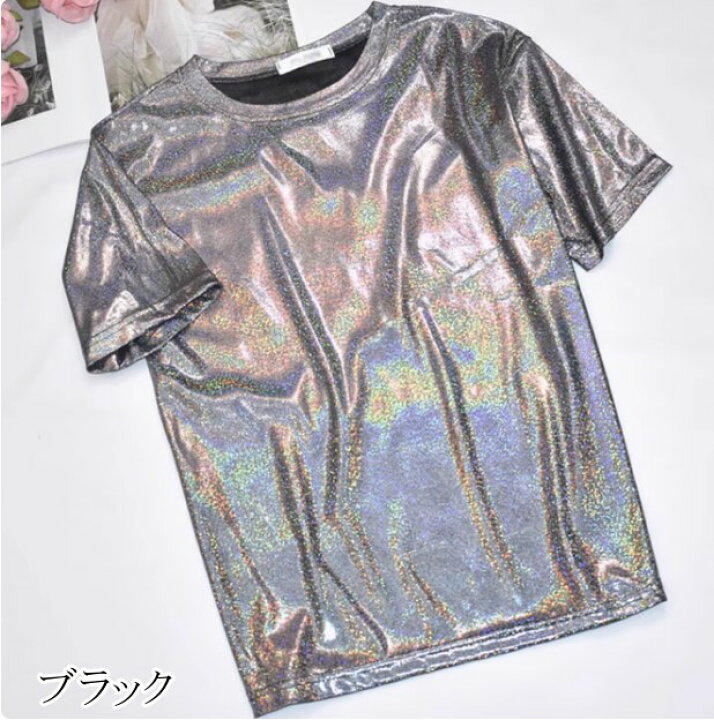 楽天市場】ラメTシャツ ラメ きらきら tシャツ トップス 半袖 ダンス 