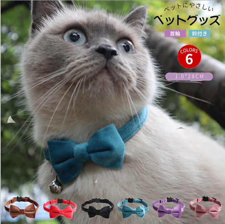 楽天市場 即納 リボン 可愛い 猫用首輪 猫 首輪 リボン 安全バックル リード穴付き 猫型バックル 可愛い かわいい ネコ キャット ネコグッズ 猫グッズ ペット用品 蝶ネクタイ シンプル 無地 おしゃれ Mariaju 楽天市場店