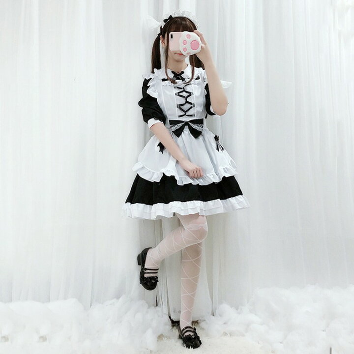 評判 XLメイド服 コスプレ 仮装セクシーランジェリーロリータメイド可愛いワンピース okhuijsen.com