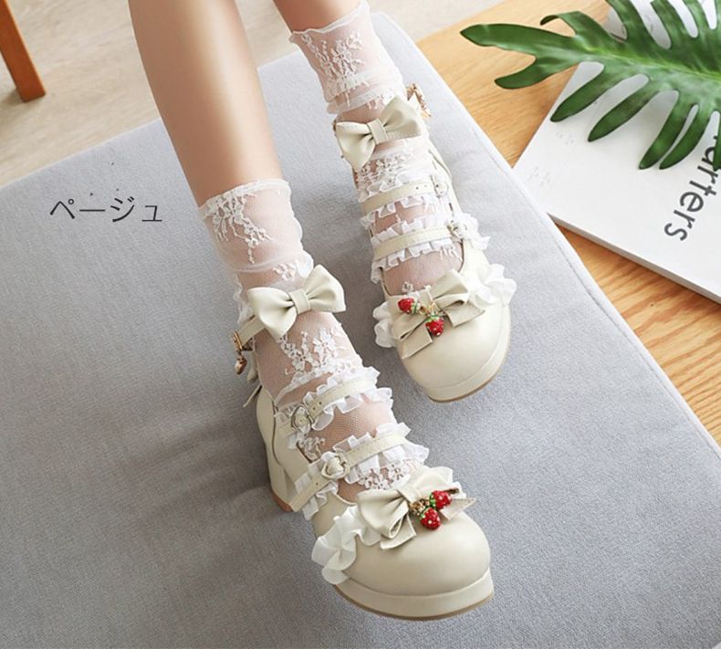 【限定販売】 レディース 可愛い パンプス メイド靴 lolita ロリータ風 ロリータ靴 ローファー/革靴