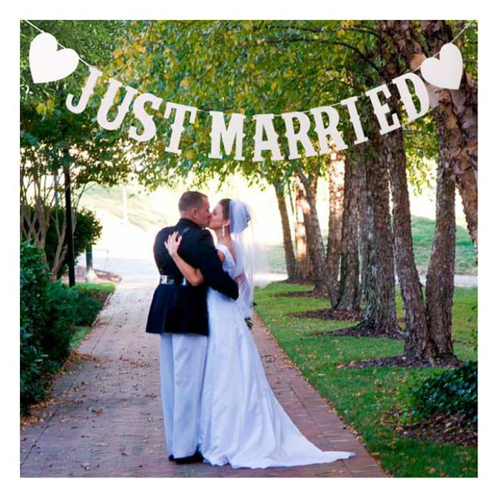 楽天市場 ガーランド 結婚式 Just Married マーメイドカット リボン付き ホワイト 結婚式 ウェディング 海外風 高砂 ウェルカムスペース 受付 二次会 飾り ハート Wedding 飾り付け パーティー 装飾 前撮り 撮影 パーティ ゆうパケ送料無料 椚 Marie Anne 公式