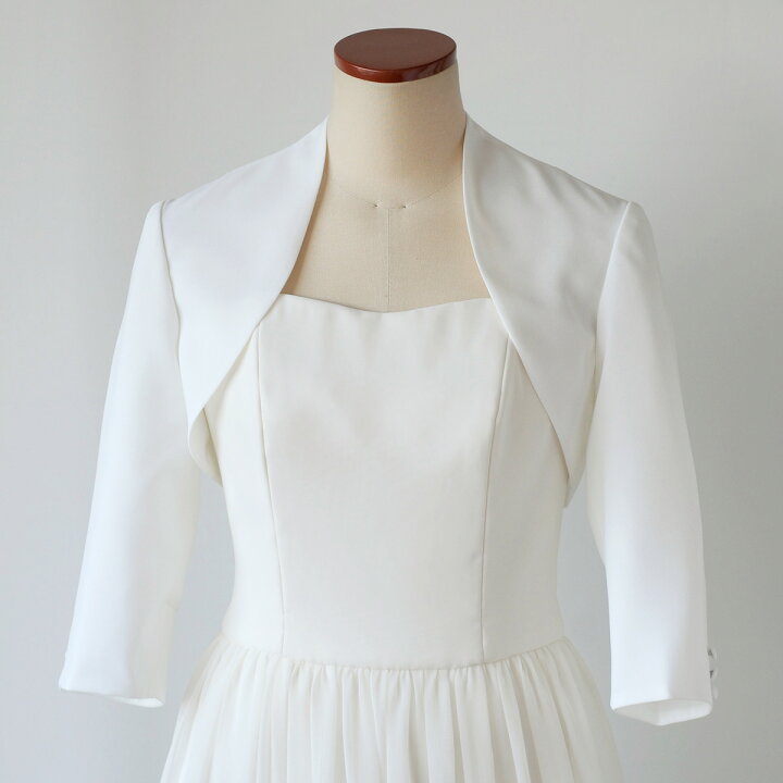 楽天市場】ボレロ 七分袖 ウエディング ブライダル 長袖 花嫁ボレロ  