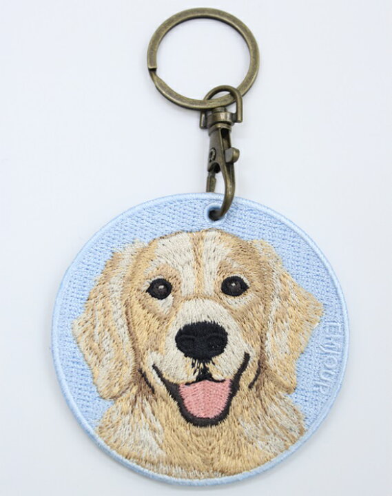 楽天市場】ゴールデンレトリバーキーホルダー シルク両面刺繍 犬 