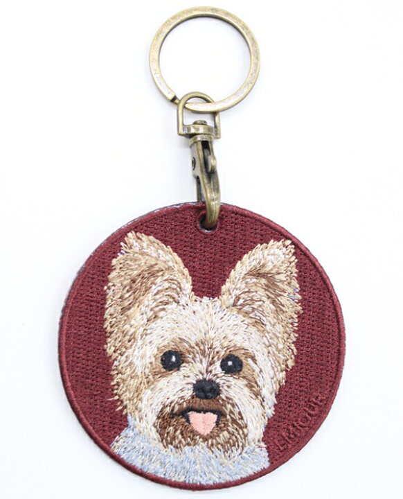 楽天市場】ドッグ両面刺繍キーホルダー ヨークシャーテリア シルク刺繍 