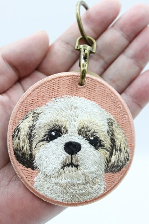 楽天市場】ドッグ両面刺繍キーホルダーシーズー シルク刺繍 超かわいい 
