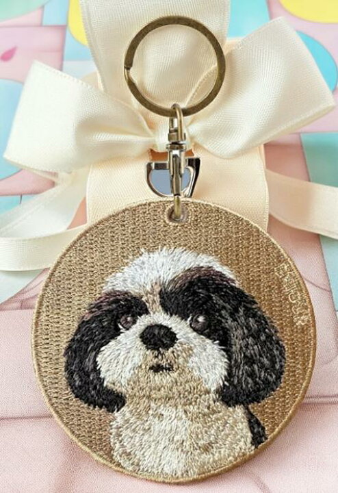 楽天市場】シーズーブラック キーホルダー シルク両面刺繍 犬 