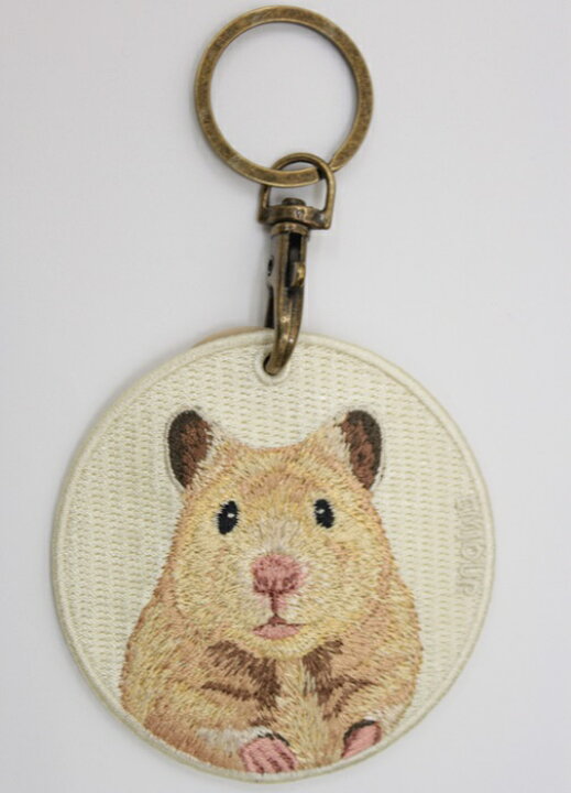 楽天市場】アニマル両面シルク刺繍キーホルダー ゴールデンハムスター 