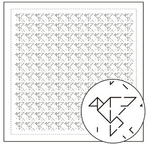 オリムパス 刺し子花ふきん 伝統柄 模様刺し 手芸 ふきん 模様 綿布 初級者 手作り ハンドメイド