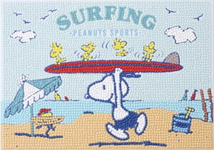 ダイヤモンドフィックス ピーナッツ「SURFING」サーフィン ビーズアート ダイヤモンドアート ダイヤモンドビーズ 東京交易 スヌーピービーズ 簡単 カラフル 立体 手作り 工作 アート 雑貨 イ