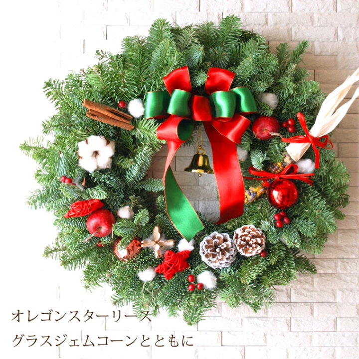 楽天市場 あす楽16時まで 玄関 ドア ウェルカム リース オレゴン スター クリスマスリース 45cm 北欧 屋外 生花 赤 フレッシュ リース おしゃれ 生 玄関飾り 装飾 レストラン ホテル 店舗 ナチュラル プレゼント ギフト オプションあり ドアリース サロン 開店