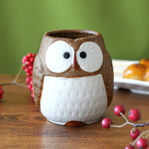 湯のみ 名入れ プレゼント 誕生日プレゼント 母親 70代 湯呑 おばあちゃん 【 福来る フクロウ 湯呑み 単品 】 誕生日 ふくろう 雑貨 かわいい 名前入り ギフト 美濃焼 名入り 父親 祖父 祖母