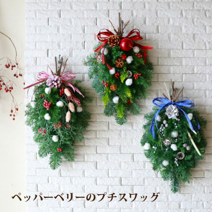 楽天市場 最大0円offクーポン クリスマス スワッグ 玄関 フレッシュ プチスワッグ 30cm クリスマスリース 外 北欧 おしゃれ 玄関飾り クリスマス飾り クリスマスパーティー 飾り付け 部屋 屋外 壁 ミニ 手作り 生花 インテリア 雑貨 壁飾り 壁掛け ドア 北欧