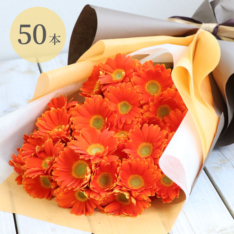 入園入学祝い ガーベラ 黄色 オレンジmix 10本 30㎝以上 生花 花材