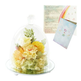 【あす楽＆日付指定可】 ペット お供え 花 プリザーブドフラワー 仏花 『 虹の橋 ペットちゃんの お供え ドーム 』 ガラスドーム ミニ 仏壇用 犬 お悔やみ 贈り物 ペット供養 お供え花 おしゃれ 枯れない仏花 供養花 ギフト 四十九日 一周忌 お供え物 猫 プリザ お盆 お彼岸