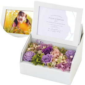 孫 写真入り 還暦祝い 花 プリザーブドフラワー 写真立て お菓子 『 フォトボックス 』 フォトフレーム 結婚祝い プレゼント 写真 誕生日プレゼント 母親 義母 女性 50代 70代 祖母 古希祝い 喜寿 祝い スイーツ スタバ コーヒー クリスマス FLEGRE