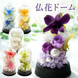 【日付指定可】 ガラスドーム 仏花 お彼岸 花 お供え 枯れない プリザーブドフラワー 贈り物 お供え物 『 お供え花 ドーム 』 仏壇 造花 ミニ ケース入り 仏壇用 法事 一周忌 電報 弔電 法要 四十九日 49日 三回忌 命日 故人 枯れない花 ペット お悔やみ ケース