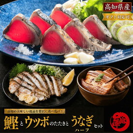 鰹のたたき セット（鰹のたたき 国産うなぎ1/2 うつぼのたたき）高知県産 藁焼き 一本釣り 久礼港 宇佐漁港 カツオのたたき 冷凍 海鮮 グルメ お取り寄せ ギフト 父の日 誕生日 土用の丑 贈答 送料無料