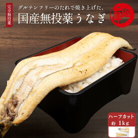 国産 無投薬 うなぎ 白焼き 超特大 ハーフカットたっぷり1kg グルテンフリーのたれ 土用の丑 誕生日 プレゼント ギフト 贈答用 お取り寄せ お取り寄せグルメ 送料無料