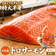 お刺身とろサーモン プレミアムグレード 500g 小分けパック / 1kg 2kg 特大半身 / いくらセット トラウト…