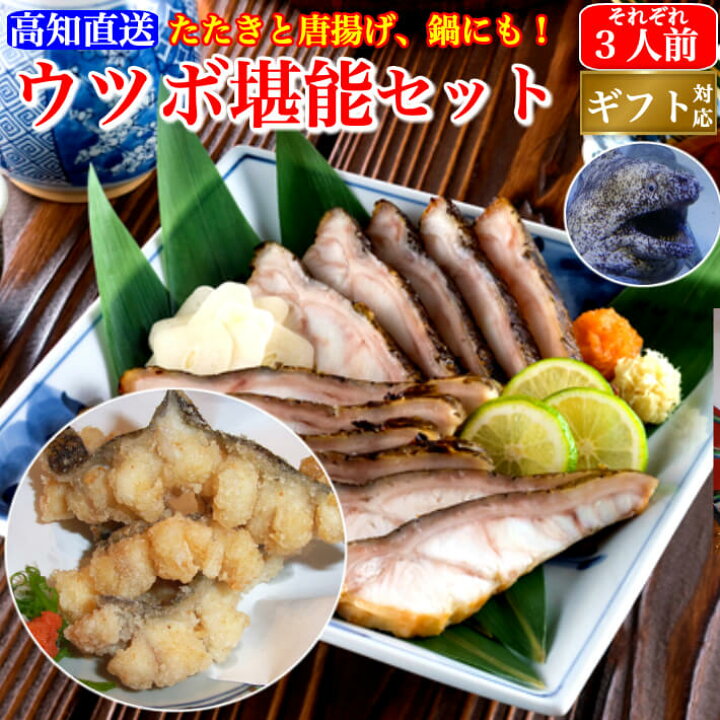 楽天市場 母の日 海鮮 珍味 ウツボのたたき 生ウツボカット ウツボの唐揚げ 天ぷら すき焼き 鍋用 うつぼ堪能セット たたき150g 生ウツボカット300g 高知 伝統食 誕生日 父の日 ギフト お取り寄せ グルメ 送料無料 土佐カツオとうなぎ通販 池澤鮮魚