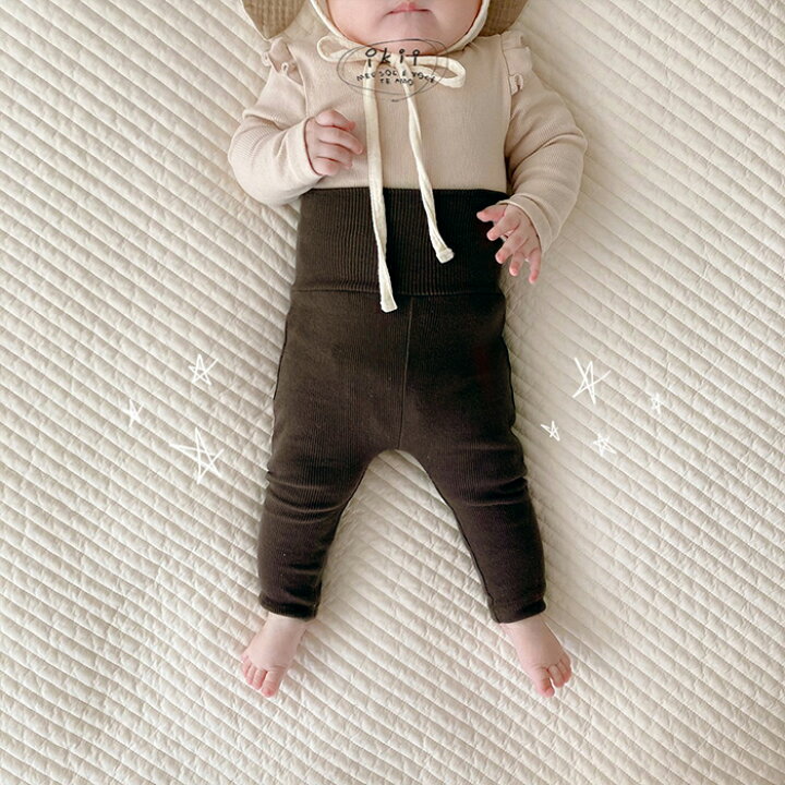 楽天市場 韓国 ベビー服 Ikii お腹すっぽりウエストレギンス リブ ナチュラル 韓国 ベビー服 女の子 レギンス スパッツ ベビーファッション 出産準備 腹巻 男の子 韓国ベビー服 春秋 くすみカラー コットン 70cm 80cm Leggings マリンキャッスル 湘南の韓国子供服