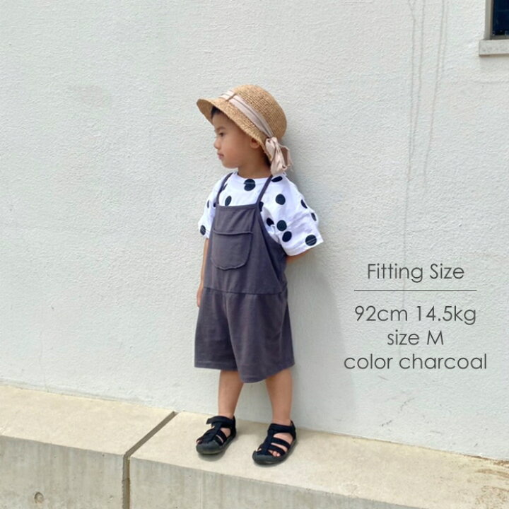 韓国子供服 オーバーオール ファッション ボトムス 女の子 スイカレッド 無地 ゆったり ショートパンツ グリーン キッズ
