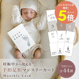【15日全品P5倍】マンスリーカード 足形 手形 送料無料 44種類 22枚 リバーシブル シンプル ニュアンスカラー 月齢カード セット メモリアルカード マンスリー 月齢 フォト 寝相アート 月齢カード ハーフ バースデー 出生記録 1歳 誕生日 記念日 出産祝い