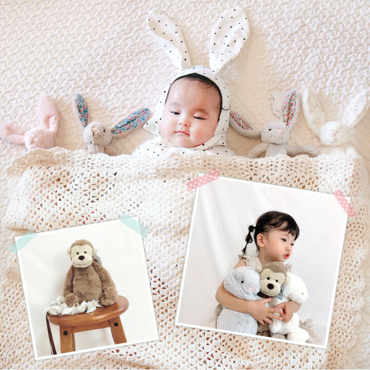 楽天市場 ジェリーキャット アニマルs ぬいぐるみ Jellycat Jelly Cat ジェリーキャット うさぎ ジェリーキャット さる 正規品 モンキー S ブロッサムバニー バシュフル さる イギリス バニー 出産お祝い お誕生日 プレゼント ギフト 韓国子供服 ビーベージュ 新作