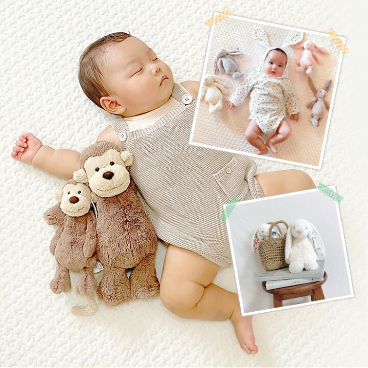 楽天市場 ジェリーキャット アニマルs ぬいぐるみ Jellycat Jelly Cat ジェリーキャット うさぎ ジェリーキャット さる 正規品 モンキー S ブロッサムバニー バシュフル さる イギリス バニー 出産お祝い お誕生日 プレゼント ギフト 韓国子供服 ビーベージュ 新作