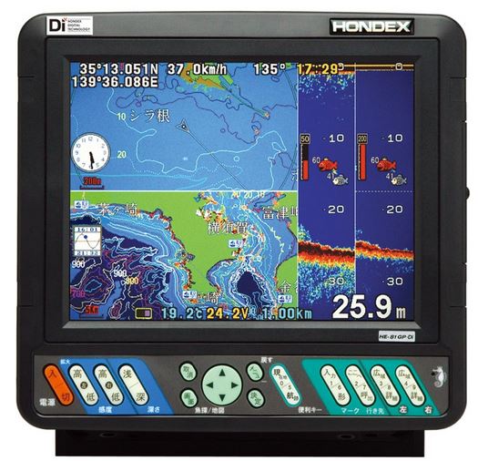 HONDEX（ホンデックス)8.4型カラー液晶プロッターデジタル魚探HE-81GPII-Di 外付GPS600W 50 200KHz 2周波※返品・キャンセル不可