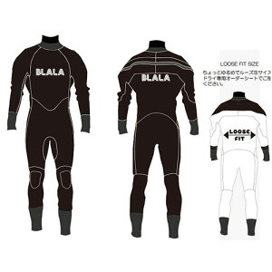 BLALA(ブラーラ)◆ドライスーツ◆GRAPHITE PLUSグラファイトジャージ(ブーツなし) 生地厚:5×3mmメンズ レディースバックジップタイプ(アクアシール簡易防水ファスナー)*サイズオーダー可