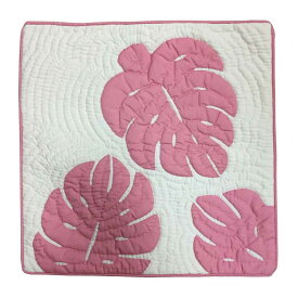 【30日(土)P最大21倍！！クーポン有】 ハワイアンキルト モンステラ クッションカバー45cm×45cm ピンク インテリア Hawaiianquilt ハワイアン雑貨 植物 ソファー クッション ハワイ アロハ ギフト 母の日 新生活 父の日 敬老の日 模様替え 45センチ プレゼント