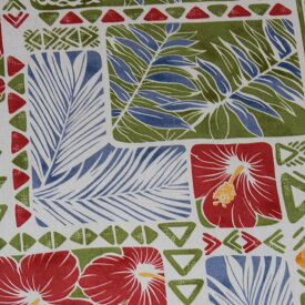 【15日 全商品 ポイント 2倍】 ハワイアン生地 ベージュ ハイビスカス シダ タパ パイナップル柄 綿 コットン 100％ 布 カパ パウスカート生地 カーテン生地 ベットカバー生地 ブルー レッド グリーン 花 植物 ハワイアン フラワー 植物 おしゃれ 裁縫