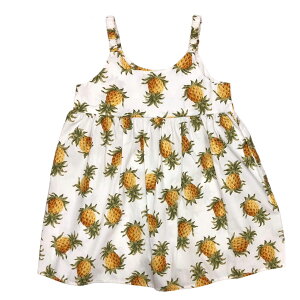 【30日 全商品 ポイント 2倍】 子供服ハワイアン キッズワンピース HS ハワイアンフラワー プルメリアパイナップル ハイビスカス 1歳 2歳 3歳 4歳 5歳 6歳 7歳 8歳 女の子用ワンピース 子供の日