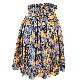 【15日 全商品 ポイント 2倍】 パウスカートシングル大人用 オレンジ 極楽鳥花 ラン コットン100％ 3本ゴム 73cm フラ フラダンス スカート ハワイ ハンドメイド 衣装 pau hula 練習用 レッスン 人気 手作り ハワイアン フラハナ オリジナル 衣装 ハラウ