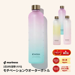 マリネス モチベーション ウォーターボトル 1L 1リットル タイムマーカー 目盛り 送料無料 女性用 女の子 レディー