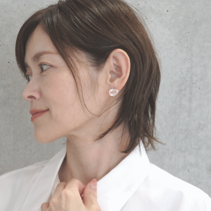 Sea of rose クリスタルピアス 水晶 クリアクオーツ Sea of rose クリスタルピアス 水晶 クリアクオーツ Sea of rose