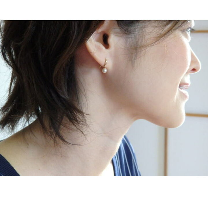 楽天市場】K18あこやベビーパール・フックピアス【パールピアス 