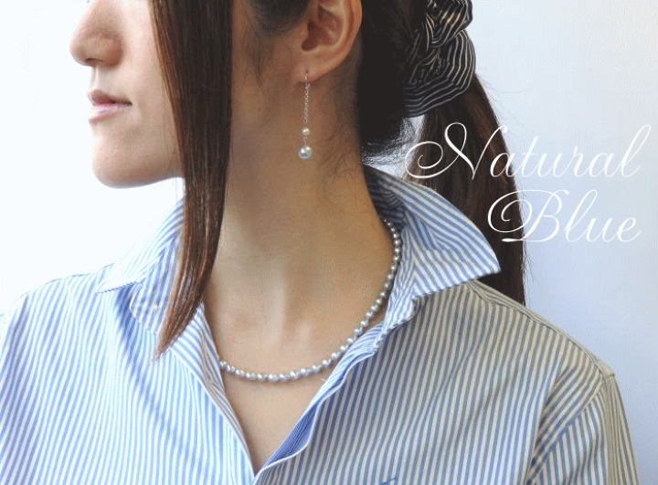楽天市場】ナチュラルブルーバロックパールネックレス5.5mm ...