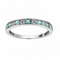 【中古】Pt950 天然パライバトルマリン 0.15ct ダイヤ0.15ct リング