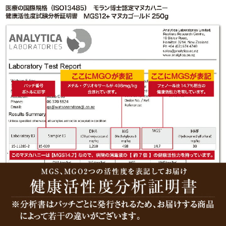 楽天市場】マヌカハニー 12+ が3400円&2本から送料無料! マヌカハニー MG400以上 MGS認証 250g 【分析書/モラン博士認定書付き】 マリリニュージーランド マヌカハニー モノフローラル 生 はちみつ 非加熱 無添加 純粋 蜂蜜 ハチミツ : マヌカハニーの mariri NewZealand 楽天市場】マヌカハニー 12+ が3400円&2本から送料無料! マヌカハニー MG400以上 MGS認証 250g 【分析書/モラン博士認定書付き】 マリリニュージーランド マヌカハニー モノフローラル 生 はちみつ 非加熱 無添加 純粋 蜂蜜 ハチミツ : マヌカハニーの mariri NewZealand