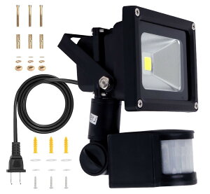 yzSenMeiGuang 10W LEDlZT[CgO100v PIR hƃCgF 6000K IP66hhJS퓔  Px 1000LM ȃGl ZT[Ɩ acdR[h2.2M tȒP100W