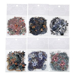 【送料無料】Alideco 180枚 シール フレークシール コラージュ 素材 ペーパー 素材紙 レースユートピアステッカー レトロ 動物たち 花たち 海外 韓国 シール帳 ,メモ用紙ノート素材、日記装飾